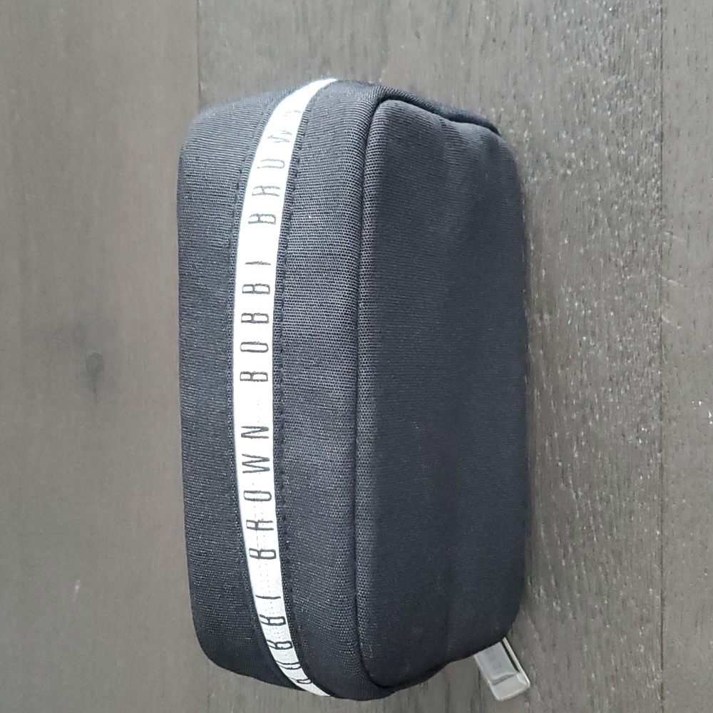 New Bobbi Brown Makeup Bag Black Print Zippered Pouch Travel Cosmetics